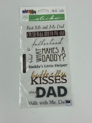 sticko Phrase Cafe Dad Fatherhood Word Stickers Photo Safe Gold Foil