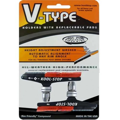 Kool-Stop Bremsschuhe H5 V-Brake dual Standardgröße schwarz-salmon - starke B...