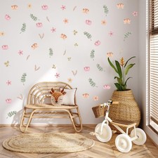 Beautiful Small Wild Flowers Wall Decal Peel and Stick Removable Floral Stick...