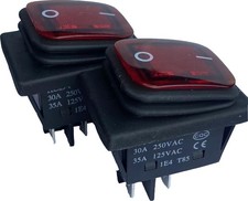 Pack of 2 30A Power Switch 125V/250V AC Boat Rocker Switch ON/Off Switch 4Pin