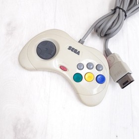 Sega Saturn console with Hori Fighting Stick, Virtua Gun & 3 Games Japan White