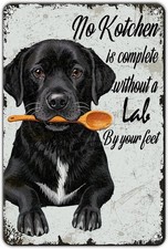 Black Lab Kitchen Tin Metal Signs 8x12 Inch Dog Poster Black Dog Aluminium Tin S