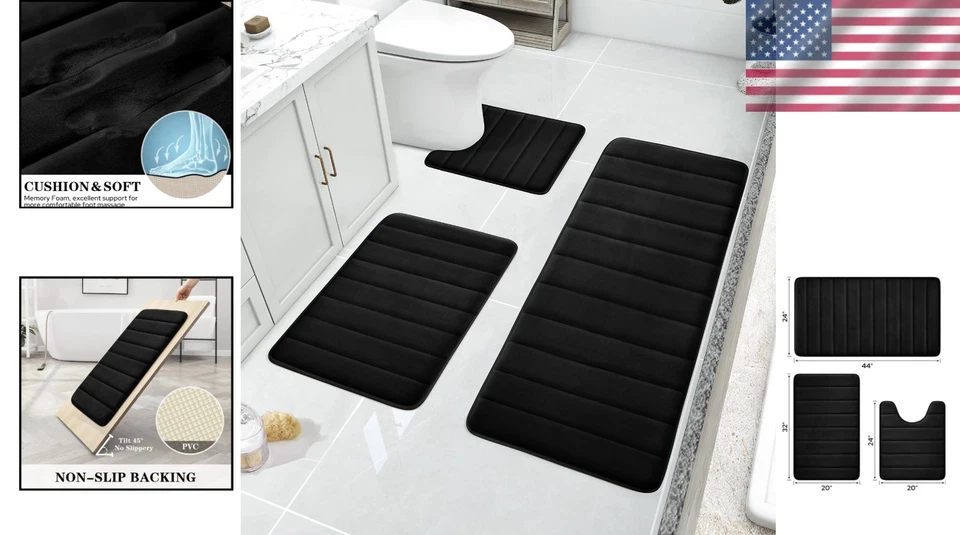 Alfombras de baño de espuma viscoelástica - juego antideslizante, suave, lavable a máquina Foto 2 de 4