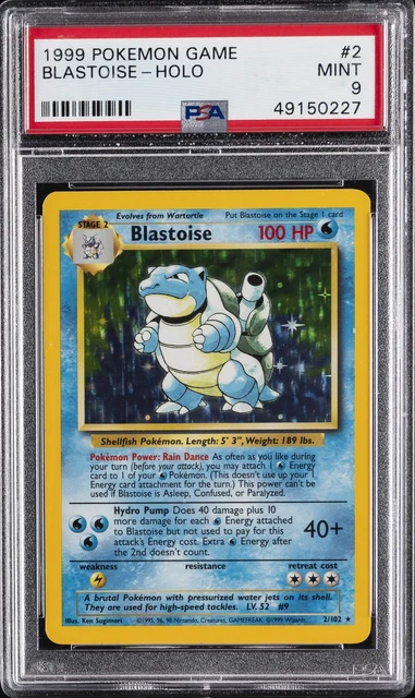 1999 POKEMON GAME #2 BLASTOISE-HOLO PSA 9