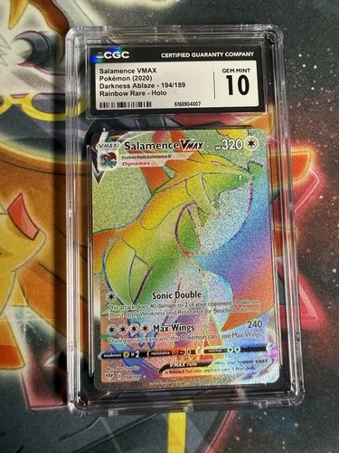 2020 Pokemon Darkness Ablaze Rainbow Rare Salamence VMAX #194 CGC 10