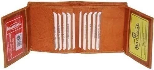 Cartera de cuero hipster con estuche para tarjetas de crédito de negocios plegable #2192CF Foto 3 de 4