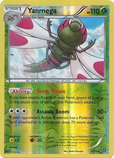 Pokemon XY Steam Siege Yanmega Rare Reverse Holo 7/114