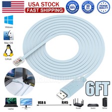6FT USB to RS232 Serial to RJ45 CAT5 Console Adapter Cable for Cisco Router FTDI