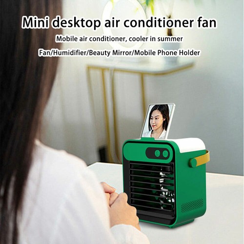 Mini Air Conditioner Fan Portable Air Cooler Home Mobile Phone Holder w/ Handle - Picture 5 of 12