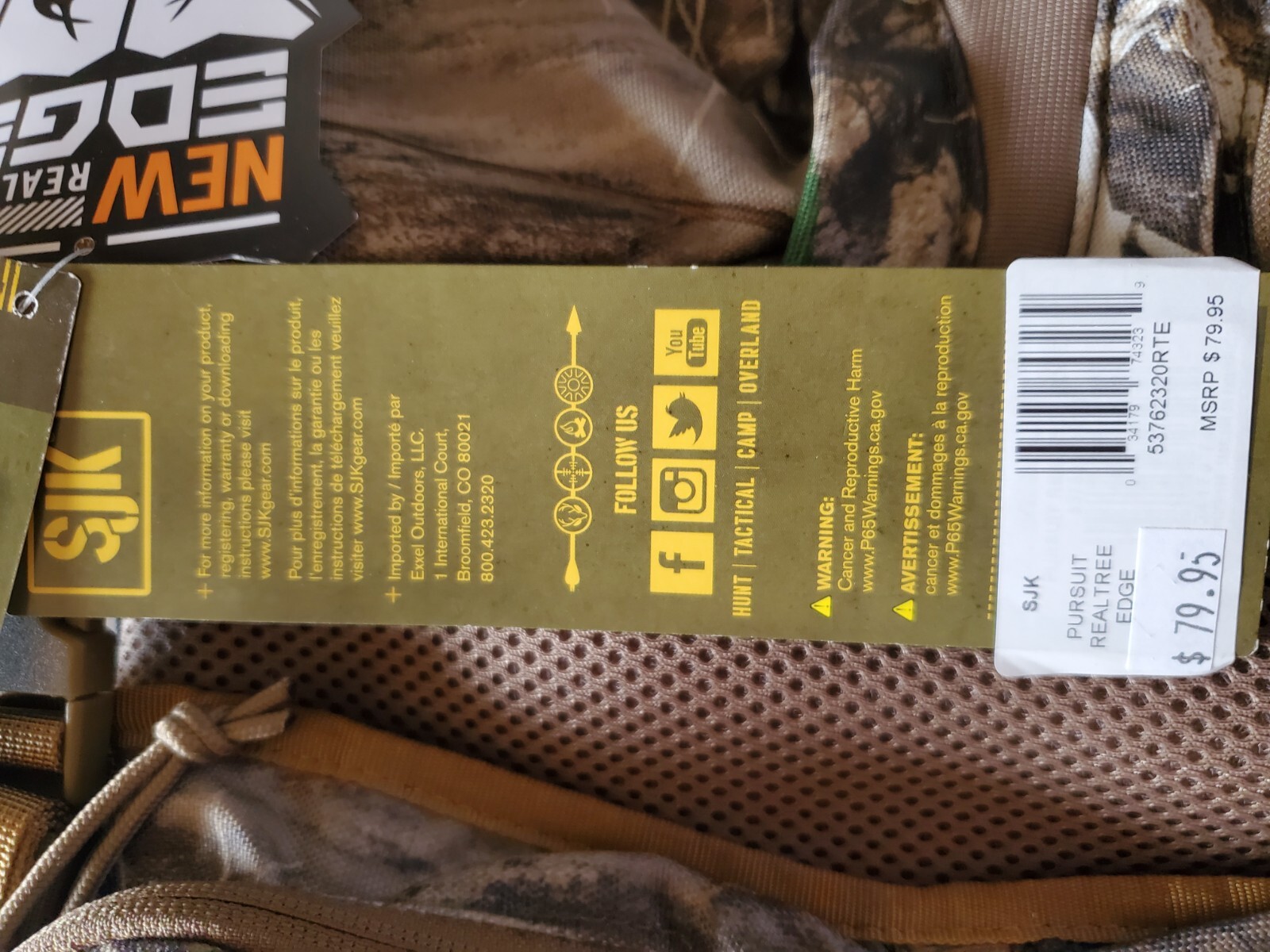 Slumberjack SJK Pursuit Vest New Realtree Edge Camo Hunting Deer Elk