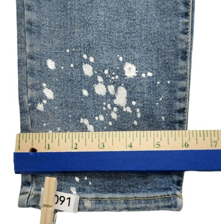 International Concepts  4/27 Core Denim Mid Rise Distressed Frayed     P091