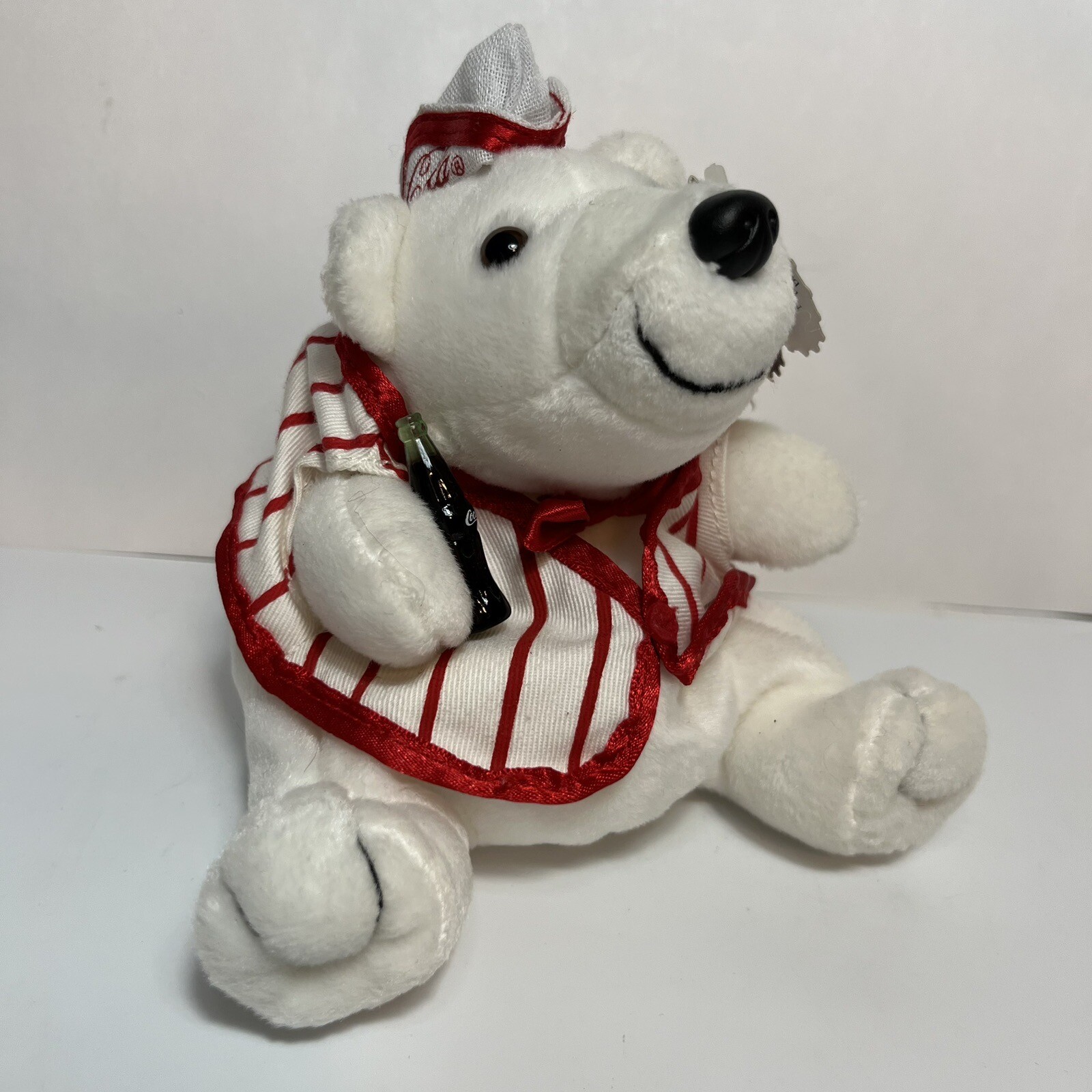 Coca Cola Bean Bag plush Polar Bear in Soda Fountain Outfit 1998 eBay