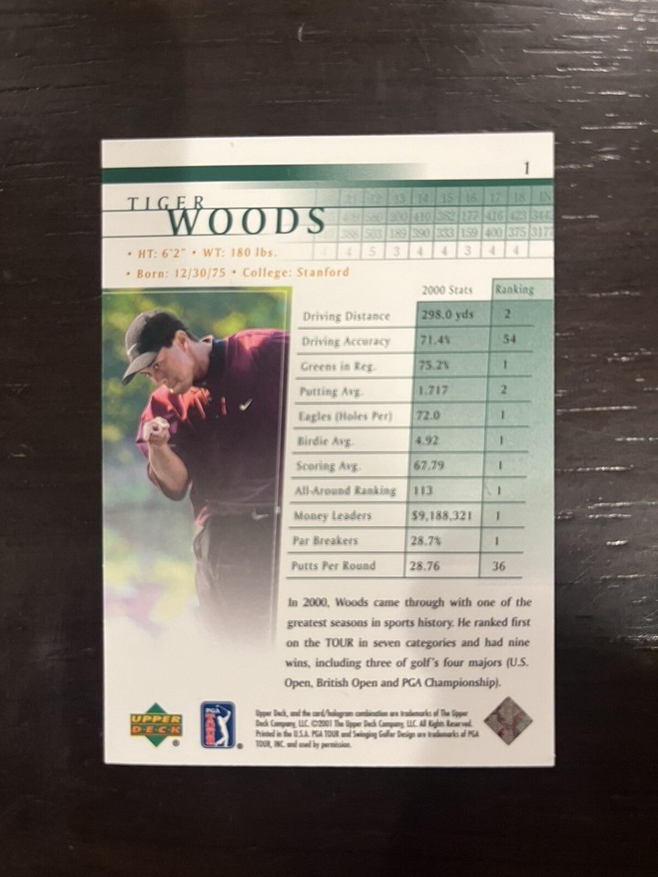 Tiger Woods 2001 Rookie Card Lot 6 Cards 4 Graded. 2001 UD 1 NM See