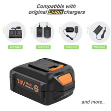 8.0AH Li-ion Battery for Worx 18V/20V WA3016 WA3027 WA3401 WA3593 WA3595 WA3596