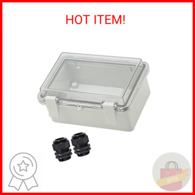Zulkit Junction Box ABS Plastic Dustproof Waterproof IP65 Electrical Boxes Hinge