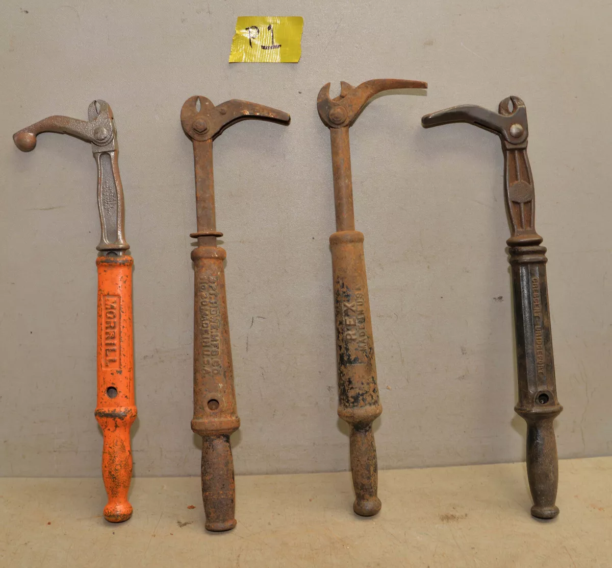 4 antique slide hammer nail puller collectible woodworking tool