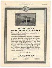 1920 J. H. Williams & Co. Ad: Better Tools for Better Workmen- Buffalo, New York