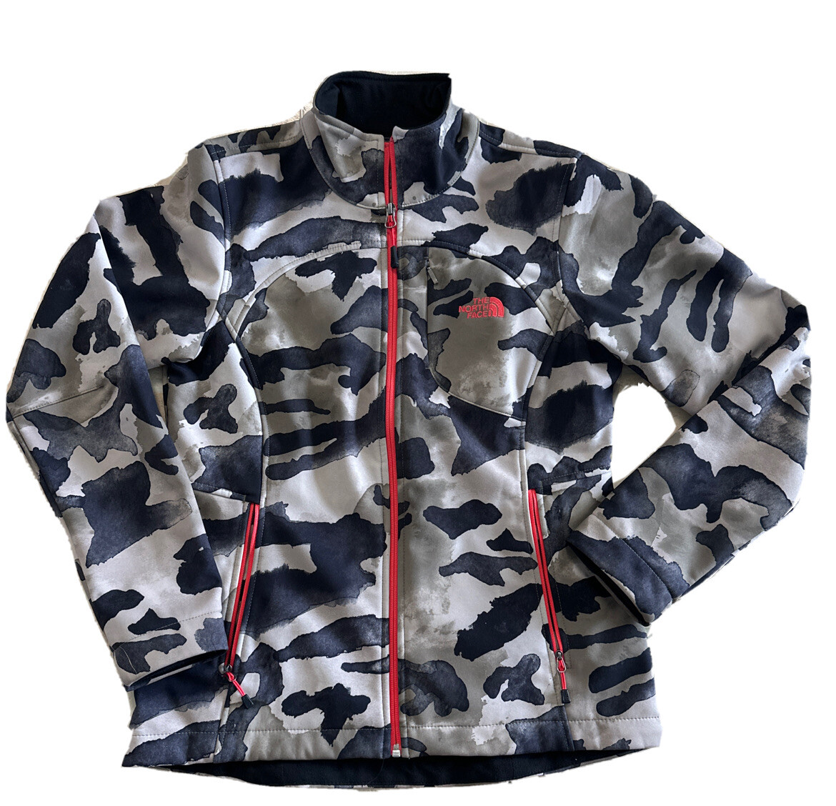 The North Face Camo Camoflauge Jacket Lightweight Coat Womens M Olive Tan  Peach