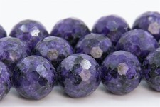 9-10MM Deep Purple Treated Charoite Beads Grade A Micro Faceted Round Loose Bead