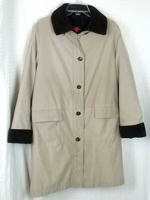 Gallery Women's Zip/Button Up Lined Rain Coat Size Medium