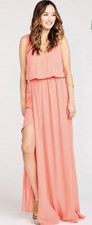 Show Me Your Mumu Kendall Maxi Dress ~ Bright Coral Crisp Size Large