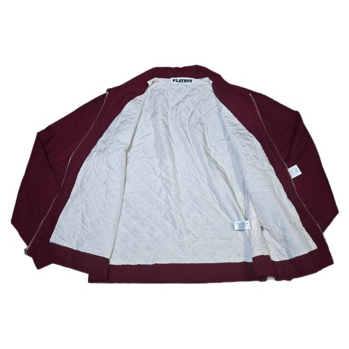 NEW Playboy By PacSun Burgundy Full Zip Bomber Jacket Men's Size Large NWT - Picture 3 of 10