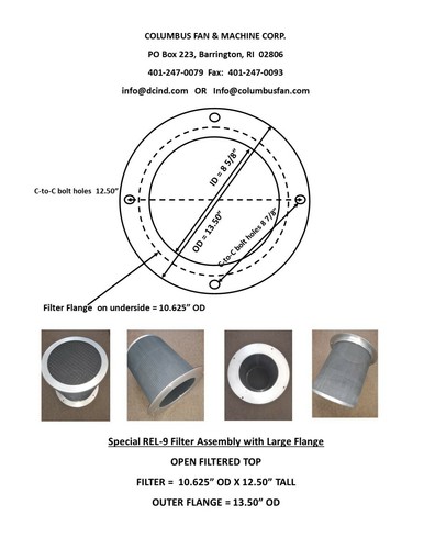 Cooling Blower Filter Marathon Baldor Regal Beloit LM9 MEC9/REL 9123312 B9062220 - Picture 5 of 5