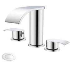 GAGALIFE 8 Widespread Double Handle Waterfall Faucet w/ Pop Up Drain in Chrome