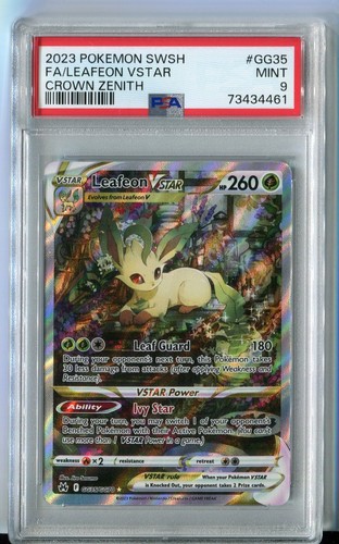 Pokemon Corona Zenith Leafeon VSTAR Full Art GG35/GG70 PSA come nuovo