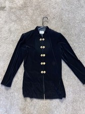 Jbs Ltd. Vintage Jacket Black Stretch Polyester Velvet Long Sleeve.