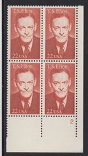 ALLY'S STAMPS US Plate Block Scott #2239 22c T.S. Eliot [4] MNH [STK]