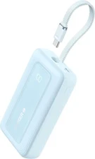 Anker Power Bank 10000mAh 30W USB-C Charger Built-in Cable for Travel, Blue