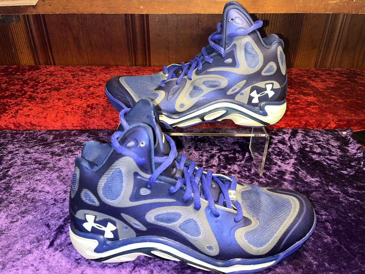Men s Under Armour Micro G Anatomix Spawn Navy Blue Basketball