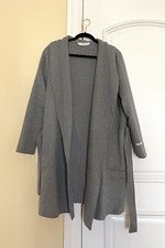 Mango Women Grey Handmade Wool Blend With Belt Size S