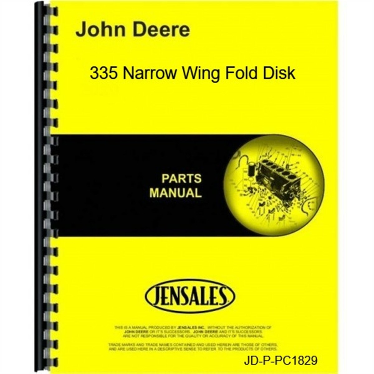 John Deere 335 Disc Parts Manual Catalog Wing Fold Narrow Wing