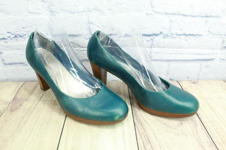 Zapatos informales sin cordones de cuero verde LL Bean para mujer talla 8,5 M Foto 3 de 4