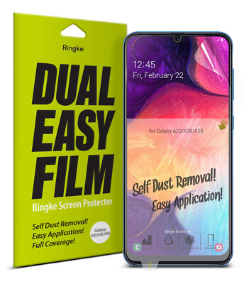 For Samsung Galaxy A70 A50 A30 A20 Screen Protector Ringke Dual Easy Film  2pcs