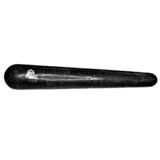 Charged 4" Starburst Flash Nuummite Crystal Massage Wand + Selenite Heart  ~70g