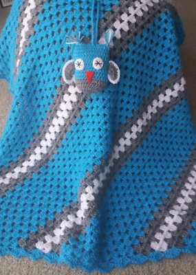 Granny Square Owl Lovey Blanket Crochet Pattern INSTANT PDF