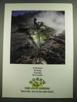 1981 Rose's Lime Juice Ad - In the Haze It's Sharp