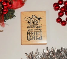 Star of Wonder Christmas Carol Mounted Rubber Stamp - Religious #26