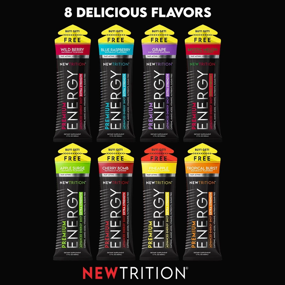 NewTrition Extra Strength Energy Shots - Piña - 24Ct Foto 3 de 3
