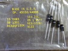 NEW Allen Bradley Fixed Resistors 45058/44995 15OHMS 1 Watt, Lot of 5 *FREE SHIP