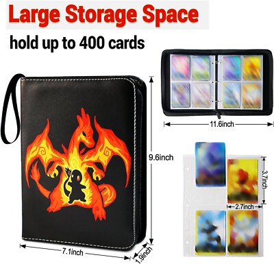 Card Binder for Pokemon Cards Holder Fits 400 Cards w/ 50 Removable Sleeves | eBay Card Binder for Pokemon Cards Holder Fits 400 Cards w/ 50 Removable Sleeves | eBay