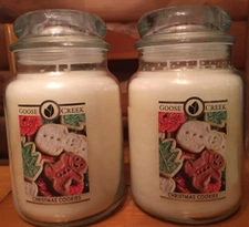 Lot of (2) Goose Creek Candle CHRISTMAS COOKIES Large Jar 24 oz. each