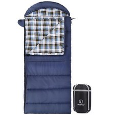 Kids Sleeping Bag for Boys Girls, Cold Weather Flannel Sleeping Bag, Navy Blue