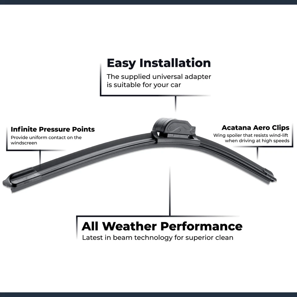 Wiper Blades for Audi A3 8P Facelift 2005 - 2012 24 + 19" Windscreen Replacement - image 2 of 4