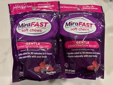 2 Packs of MiraLAX MiraFAST Soft Chews 30/bag Gentle Constipation Exp 2028/1