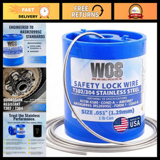 Stainless Steel Safety Lock Wire .051" - T302/304, 1lb Can, 143 ft - Aircraft, A