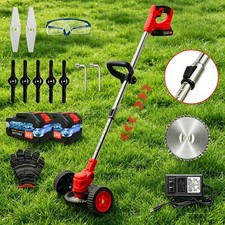 Electric Cordless Grass String Trimmer Lawn Edger Weed Wacker Cutter  2 Battery